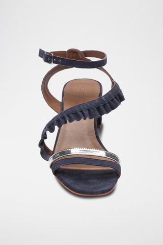 Sandales à talons en nubuck Dyani - Bleu et argenté