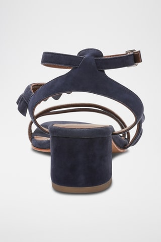 Sandales à talons en nubuck Dyani - Bleu et argenté