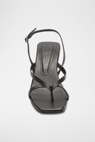 Sandales à talons en cuir de mouton nappa Chumani - Noir