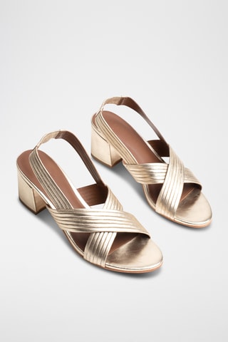 Sandales à talons en cuir Isi - Doré