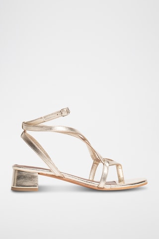 Sandales à talons en cuir de chèvre Halona - Doré