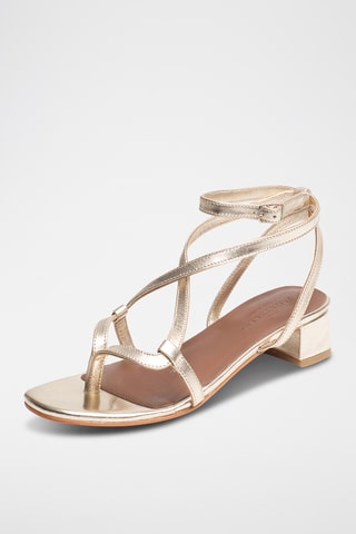 Sandales à talons en cuir de chèvre Halona - Doré