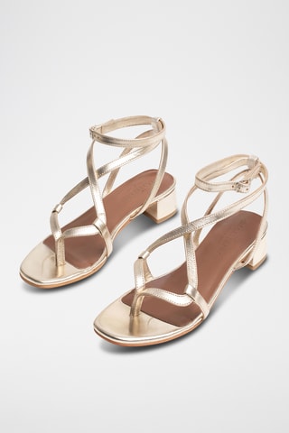 Sandales à talons en cuir de chèvre Halona - Doré