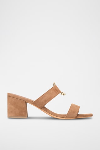 Mules à talons en nubuck Jolan - Marron