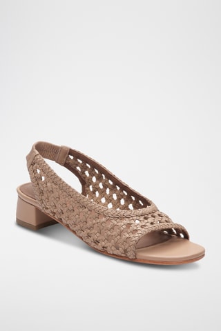 Sandales à talons en cuir de mouton Hateya - Beige