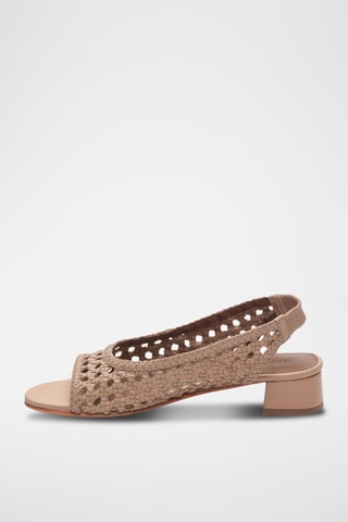Sandales à talons en cuir de mouton Hateya - Beige