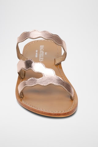 Mules en cuir de chèvre Evanie - Doré rose
