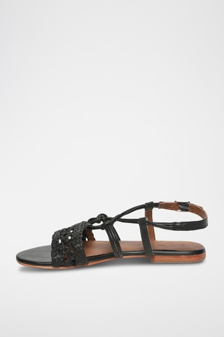 Sandales en cuir de mouton nappa Napoca - Noir