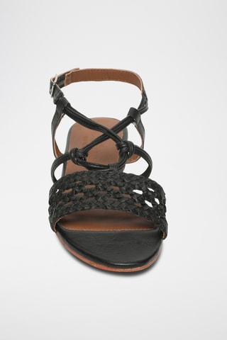 Sandales en cuir de mouton nappa Napoca - Noir