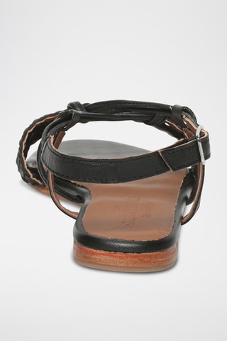Sandales en cuir de mouton nappa Napoca - Noir