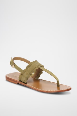 Sandales en cuir de chèvre nubuck Mireval - Vert