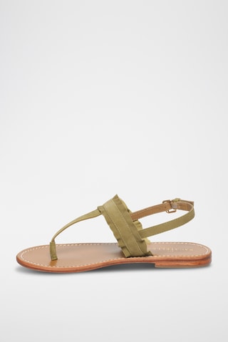 Sandales en cuir de chèvre nubuck Mireval - Vert