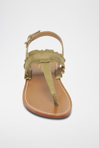 Sandales en cuir de chèvre nubuck Mireval - Vert