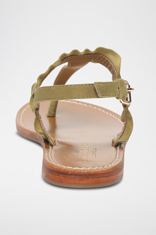 Sandales en cuir de chèvre nubuck Mireval - Vert