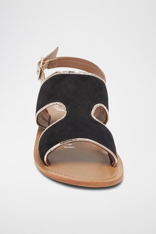 Sandales en nubuck Vernon - Noir et doré