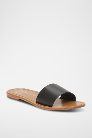 Mules en cuir York - Noir