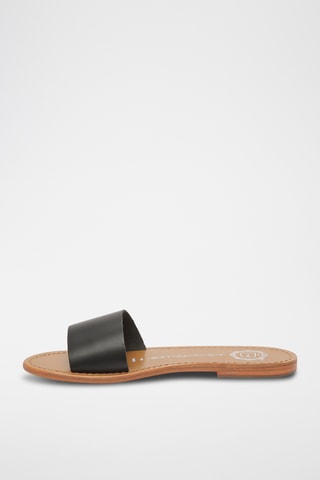 Mules en cuir York - Noir