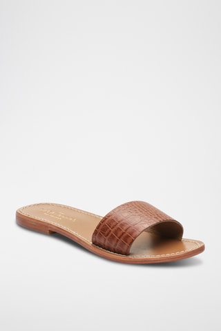Mules York en cuir de chèvre - Camel