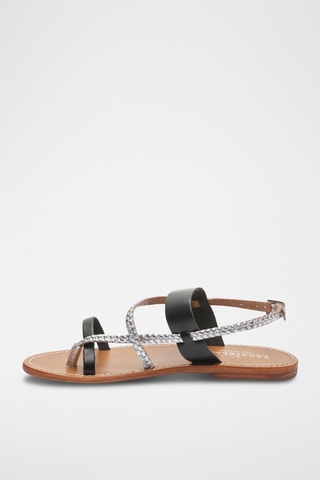 Sandales en cuir Yankee - Noir et argenté