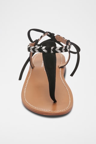 Sandales en nubuck Smith - Noir et argenté