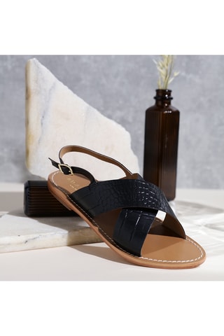 Sandales en cuir Sibella - Noir et vert