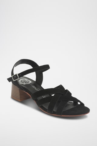 Sandales à talons en nubuck Uma - Noir