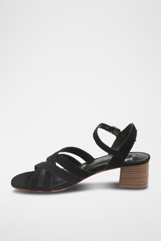 Sandales à talons en nubuck Uma - Noir