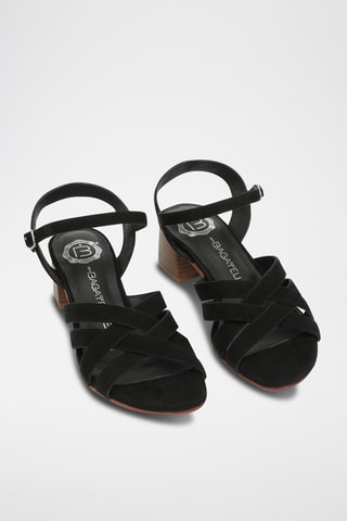 Sandales à talons en nubuck Uma - Noir