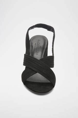 Sandales à talons en cuir de chèvre Isi - Noir