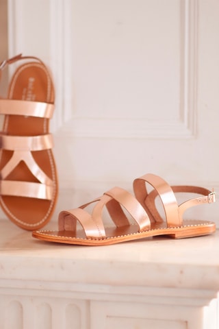 Sandales en cuir Jade - Doré rose
