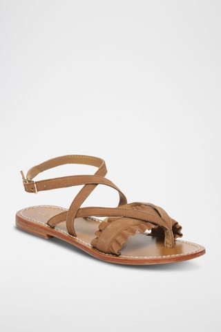 Sandales en cuir de chèvre nubuck Strevi - Camel