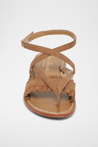 Sandales en cuir de chèvre nubuck Strevi - Camel