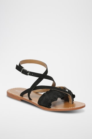 Sandales en cuir de chèvre nubuck Strevi - Noir