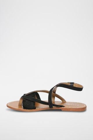 Sandales en cuir de chèvre nubuck Strevi - Noir