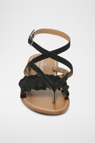 Sandales en cuir de chèvre nubuck Strevi - Noir