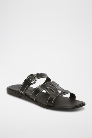 Mules en cuir Rocio - Noir