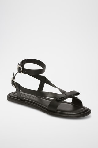 Sandales en cuir de mouton nappa Azahar - Noir