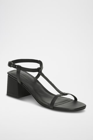 Sandales à talons en cuir de chèvre Canaima - Noir