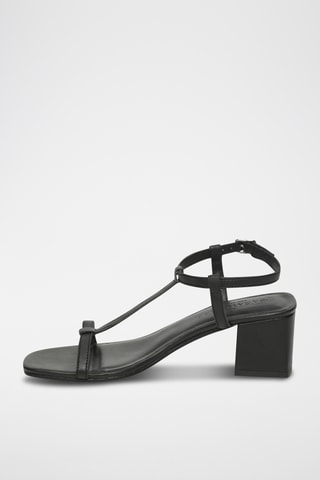 Sandales à talons en cuir de chèvre Canaima - Noir