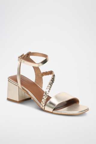 Sandales à talons en cuir Maroni - Doré