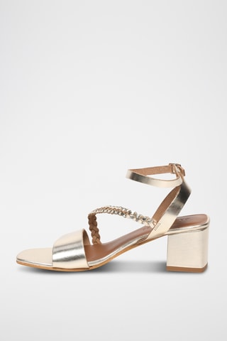 Sandales à talons en cuir Maroni - Doré