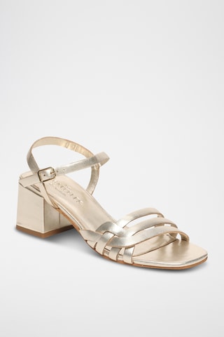 Sandales à talons en cuir nappa Palmas - Gris