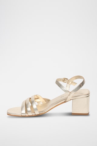 Sandales à talons en cuir nappa Palmas - Gris