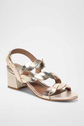 Sandales à talons en cuir Mikumi - Doré