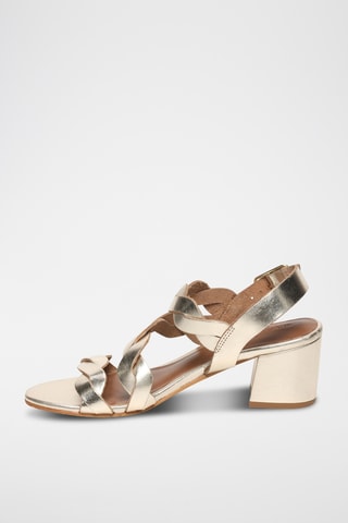 Sandales à talons en cuir Mikumi - Doré