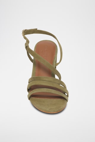 Sandales à talons en cuir de chèvre nubuck Nala - Vert