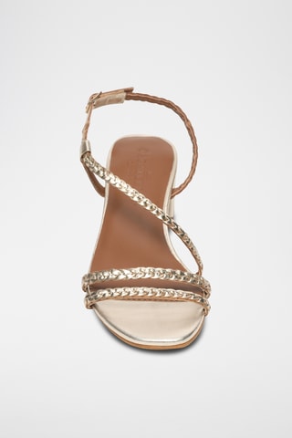 Sandales à talons en cuir de chèvre Kitaya - Doré
