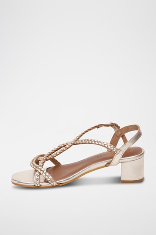 Sandales à talons en cuir Davia - Doré