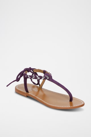 Sandales en nubuck Smith - Violet et argenté