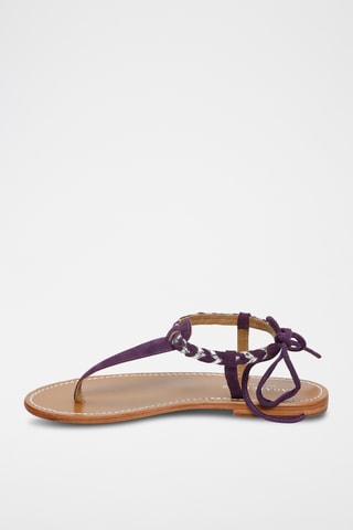 Sandales en nubuck Smith - Violet et argenté